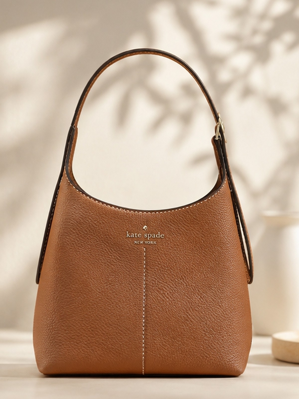 kate spade Brown Pebble Leather Shoulder Bag